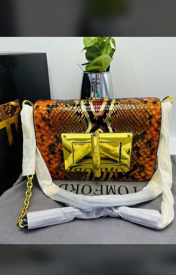 Real snake skin leather. Excellently beautiful